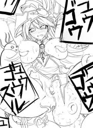 breasts bxssp754 censored duel_monster female hakai-oh hat long_hair magician's_valkyria monochrome nipples pussy rape sketch tentacle tentacle_on_female tentacle_rape witch_hat yu-gi-oh! yu-gi-oh!_duel_monsters