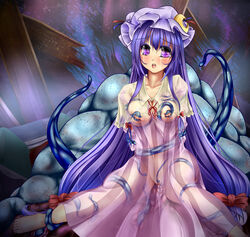 1girls ambiguous_penetration breasts clitoris_tweak covered_penetration dress female long_dress long_skirt monikano nipple_tweak nipples no_bra no_panties patchouli_knowledge pokies purple_eyes purple_hair rape see-through sex_under_clothes sex_under_dress skirt tears tentacle tentacle_on_female tentacle_rape tentacle_under_clothes tentacle_under_dress tentacles_under_clothes touhou very_long_hair