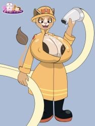 1girls 2025 2d 5_fingers anthro areolae areolae_visible_through_clothing background big_breasts breasts digital_art digital_media digital_painting ears evita_fuegos exposed_areolae eyelashes eyes female fingers firefighter firefighter_helmet firefighter_jacket firefighter_uniform helmet hi_res hose jacket lion lion_ears lion_girl lion_tail looking_at_breasts narrowed_eyes nipples nipples_visible_through_clothing nose nuevoleon open_mouth smile smiling solo tail teeth tongue tutsipop_arts water water_on_body water_on_breasts
