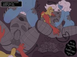 2boys anal_fingering anal_sex couple_sex cuddling deltarune deltarune_chapter_3 eating_pussy elnina_(deltarune) female jerkingoff kissing lanino_(deltarune) love milkytea33 tenna_(deltarune) threesome tv_head