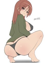 1girls ass bitch bra cameltoe crotch exhibitionism exhibitionist huge_breasts large_breasts minna-dietlinde_wilcke prostitute prostitution red_hair slut strike_witches thong unkai_daraku whore world_witches_series