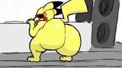 big_ass big_ass_(male) big_butt bubble_butt clapping_ass clapping_cheeks femboy loop looping_animation music pikachu pokemon pokemon_(species) simple_background sound sunglasses tagme thick_ass thick_butt twerking video voluptuous voluptuous_male weebusracoonus