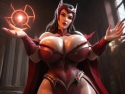 3d ai_generated big_ass big_breasts breasts magic marvel marvel_comics marvel_rivals ravenomega red_hair scarlet_witch sexy_body sexy_woman tagme video wanda_maximoff witch woman