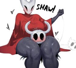 1girls dark_body dark_skin female hollow_knight hollow_knight:_silksong hornet_(hollow_knight) incest insectoid jotmanlol size_difference tagme the_knight_(hollow_knight) thick thick_thighs thigh_choking thighs vessel_(species)