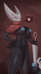 1girls 2_horns alternate_body_type alternate_breast_size arthropod artist_name big_ass big_breasts big_butt black_body black_skin breasts bubble_ass bubble_butt bug bug_girl female female_only hollow_knight hollow_knight:_silksong hornet_(hollow_knight) large_ass large_breasts large_butt silksong tap34 team_cherry