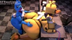 16:9 2025 3d_(artwork) 3d_animation anal anal_sex animatronic anthro anus armless ass avian balls beak big_breasts big_butt bird bird's-eye_view black_nose blonde_hair blue_body blue_ears blue_nipples bodily_fluids bowtie breast_play breasts chair chcicken cowgirl_position cum cum_in_vagina cumshot cup ejaculation five_nights_at_freddy's five_nights_at_freddy's_2 galliform gallus_(genus) hand_on_breast lagomorph leporid male/female male_penetrating_female mammal penis_in_ass penis_in_vagina phasianid rabbit robot robot_anthro scottgames sfmmations sound standing_doggystyle tagme thrusting titjob toy_bonnie_(fnaf) two_tone_body vaginal_penetration video voice_acted vulva withered_chica