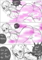 chro-sis fart fart_cloud fart_fetish farting helltaker modeus_(helltaker) no_panties pantsless pussy sketch unusual_fart