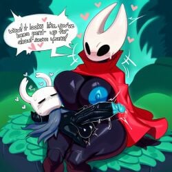 2025 ai_generated anthro areola arthropod balls big_areola big_balls big_breasts big_nipples big_penis black_body blush bodily_fluids breasts cloak clothed clothing dialogue duo english_text erection fecharis female foreskin genital_fluids genitals glans heart hellsonger hi_res hollow_knight hornet_(hollow_knight) huge_breasts huge_cock humanoid_genitalia humanoid_penis insects larger_female long_penis male male/female nipples penis precum precum_drip protagonist_(hollow_knight) retracted_foreskin sex size_difference small_but_hung smaller_male sweat team_cherry text thick_penis vein veiny_penis vessel_(species)