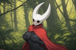 1girls ai_assisted alternate_body_type anthro arthropod arthropod_humanoid black_body black_skin black_skinned_female blush breasts breasts_out bug bug_girl cape_only cloak covering_breasts covering_self embarrassed embarrassed_nude_female female female_anthro female_focus female_only hi_res highres hollow_knight hollow_knight:_silksong horn hornet_(hollow_knight) horns jamgravy large_breasts monster_girl mostly_nude naked naked_female nude nude_female red_clothing silksong solo solo_female solo_focus team_cherry