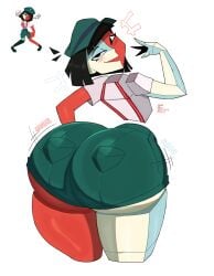 1girls ass ass_focus ass_shake bedroom_eyes big_ass black_hair blush bottom_heavy bubble_butt clothing dream_bbq ena ena_(dream_bbq) ena_(series) fat_ass female female_only half-closed_eyes hat huge_ass large_ass looking_at_viewer looking_back massive_ass png polygonal reference_image shaking_ass shorts showing_off showing_off_ass smile solo suspenders teasing teasing_viewer thick_ass thick_thighs thunder_thighs two_tone_body wide_hips zrfurious