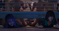 2girls 3d annoyed ass ass_focus assisted_exposure black_panties butt_focus dbd dead_by_daylight dress dress_lift dress_pull embarrassed exposed exposed_ass feng_min hands_down pulled_by_another sable_ward saltyu shirt_lift shirt_up shorts shorts_down shorts_pull stuck stuck_in_door stuck_in_object stuck_together undressed white_panties