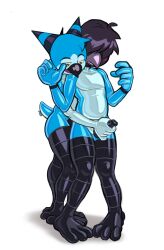 2025 alcid anthro avian beak bird black_body black_feathers blue_body blue_feathers blush bodysuit clothed clothing costume digital_media_(artwork) duo erection feathers genitals handjob hi_res inflatable_clothing lari male male/male muffin_(owy) nozzle open_mouth open_smile owl owy owy_(character) penile penis puffin sex simple_background skinsuit smile tight_clothing white_background