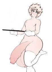 baking_tray big_penis big_thighs blonde_hair boywife bubble_butt cooking cute femboy femboy_only finley_(sovnboi) flaccid_penis freckles huge_ass huge_balls huge_cock hyper_balls hyper_genitalia hyper_penis mittens slim_waist sovnboi sweat sweating thigh_highs thighhighs thighs wide_hips