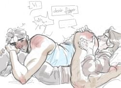 2boys big_sub crossdressing dress_lift gianyano_ jayce_talis jayvik male/male male_in_dress male_in_lingerie male_only muscular muscular_male rimming rimming_male sketch viktor_(arcane) viktor_(league_of_legends)