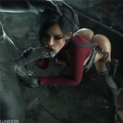 1boy 1girls 1monster 3d ada_wong asian asian_female balls big_penis biohazard black_hair blowjob breasts capcom closed_eyes cock_hungry cock_worship cum cum_drip cupping_balls dripping_cum drool felation female female_focus femsub from_above hand_on_balls hand_on_head holster interspecies licking_penis light-skinned_female light_skin looking_at_partner lunex3d male monster mr_x muscular muscular_male nude nude_female nude_male oral oral_sex partially_clothed penis pussy resident_evil resident_evil_2 resident_evil_2_remake resident_evil_4 resident_evil_4_remake saliva sex short_hair submissive_female tyrant umbrella_rpd