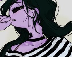 anthro anthro_focus artist_upload bunny bunny_ears eyelashes glitch_productions gooseworx jax jax_(tadc) jax_(the_amazing_digital_circus) purple_fur self_upload tadc the_amazing_digital_circus trans_woman transfem watermark yellow_sclera yellow_teeth