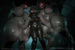 1girls 2futas 3d alien alien_futa big_ass big_balls big_breasts big_butt big_penis big_thighs bigger_futa blush female futanari groping_breasts halo_(series) hand_on_hip helldiver_(helldivers) helldivers_2 holding_breast horse_penis horsecock imminent_sex keeponwalkin red_eyes sangheili text thick thick_ass thick_thighs