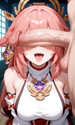 yae miko from genshin impact by teslart