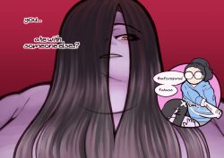 2girls bbw black_hair clair_(cooooookin) cooooookin fat fat_female fat_fetish female_only ghost ghost_girl himani multiple_girls newspaper overweight overweight_female yandere yuri