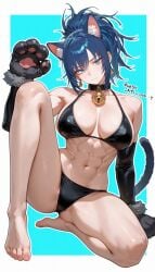 1girls abs amazon armwear bare_legs bare_shoulders bare_thighs barefoot bbw bell_collar big_breasts bikini bikini_bottom bikini_top black_armwear black_bikini black_bikini_bottom black_bikini_top black_lingerie black_panties black_swimsuit black_underwear blue_eyes blue_hair busty cameltoe cat_bell cat_collar cat_ears cat_girl cat_tail catgirl choker cleavage collar cute drowsy_sheep elbow_gloves eyeliner fake_animal_ears fake_tail feet female female_focus female_only foot_fetish foot_focus french_tip french_toenails head_tilt hi_res high_resolution highres ikari_warriors japanese_text king_of_fighters king_of_fighters_xiv king_of_fighters_xv kof large_breasts latex_gloves leona_heidern light-skinned_female light_skin lingerie messy_hair muscle_mommy muscles muscular muscular_female pale-skinned_female pale_skin panties paw_gloves paw_pose pawpads paws petplay pinup ponytail revealing_clothes sitting skimpy skimpy_bikini snk snk_heroines:_tag_team_frenzy solo solo_female solo_focus swimsuit text the_king_of_fighters tied_hair toenails toes toned toned_body toned_female toned_stomach underwear very_high_resolution