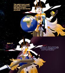 2girls 3d ass butt_bump destruction english_text fate/grand_order fate_(series) female female_only giantess giga_giantess huge_ass koikatsu ortlinde_(fate) planet size_difference swimsuit tagme text u-olga_marie valkyrie_(fate) xavierhuge