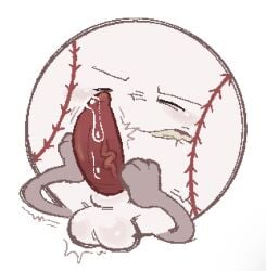 animate_inanimate autofootjob ball balls baseball_(ball) baseball_(ii) bodily_fluids brown_penis clockstops3am feet foot_fetish foot_play genital_fluids genitals hi_res inanimate_insanity labbit1337 living_ball male masturbation not_furry object_shows penis precum solo vein veiny_penis