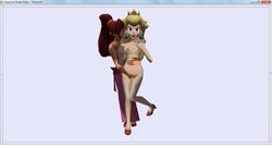 3d clothing crossover disney eastern_and_western_character hercules_(disney) kingdom_hearts kingdom_hearts_ii mario_(series) megara nintendo nipples princess_peach residentlover2 yuri