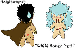 2boys berserk black_hair blush brand chibi excited gay griffith guts_(berserk) heart long_hair male male_only naked_male pale-skinned_male parody penis short_hair tagme tan_skinned_male white_hair yaoi