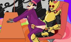 chair gay handjob lord_stingray male penis sitting superjail tagme the_warden