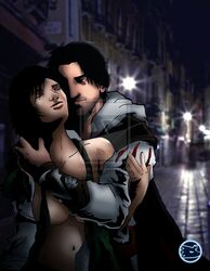 assassin's_creed:_brotherhood assassin's_creed:_revelations assassin's_creed_(series) assassin's_creed_ii black_hair breasts closed_eyes covering_nipples ezio_auditore_da_firenze female imminent_sex night rosa_(assassin's_creed) short_hair street topless ubisoft undressing