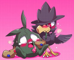 color cum feral interspecies male murkrow nude penis pokemon pokemon_bw pokemon_gsc sitting tagme trubbish