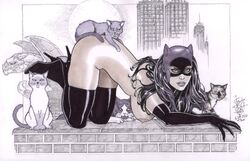 1girls 2010 areolae batman_(series) big_breasts breasts catwoman dc_comics female female_only jim_balent large_breasts nipples selina_kyle tagme