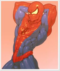 1boy abs armpits balls bodysuit erect_nipples erection male male_only marvel muscles nipples penis peter_parker rokudenashi skin_tight solo spider-man spider-man_(series) tagme visible_penis_shape vpl