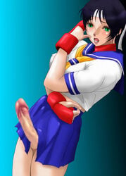 1futa bad_anatomy censored futa_only futanari sakura_kasugano solo street_fighter tagme tsena