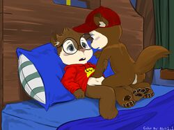 alvin_and_the_chipmunks alvin_seville balls bed furry furry_only gay glasses incest male male_only pawpads paws simon_seville