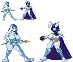 bunny_raven casetermk cave_story crossover dc dc_comics dcau female misery_(cave_story) pixel_art rachel_roth raven_(cosplay) raven_(dc) smooth_skin teen_titans transformation transparent_background