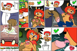 1girls breasts breasts_out clothing comic extortion female forced lammy_lamb male oral page_1 paizuri parappa_da_rappa parappa_the_rapper r!p shirt_lift um_jammer_lammy