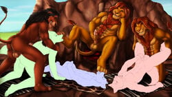 6boys anal anthrofied backsack balls ballsack canine disney dream_and_nightmare feline foot_fetish furry gay grin group group_sex happy_trail hindpaw lion male male_only mufasa no_humans orgy paws scar scar_(the_lion_king) sex simba the_lion_king yaoi