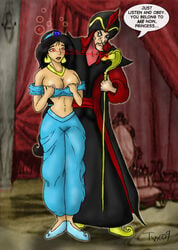 aladdin arabian_clothes disney disney_princess female harem_outfit human hypnosis jafar male mind_control nipples princess princess_jasmine tagme trishbot undressing