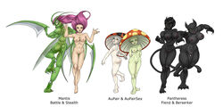 anthro breasts color female female_only fungi_fauna insect mantis morph multiple_females multiple_girls nipples vlk