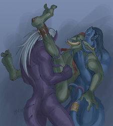 anal draenei iyx male male_draenei sex threesome troll_(warcraft) warcraft world_of_warcraft yaoi