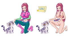 boots breasts cobolt2 female human long_hair naked naked_female nipples nude pink_boots pink_hair pussy roxy_(winx_club) tagme winx_club