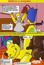 blue_hair breasts color curly_hair exposed_breasts female hair homer_simpson human long_hair male marge_simpson master_porn_faker penis skin straight the_simpsons vulva yellow_skin