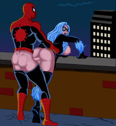 1boy 1boy1girl 1girls ass black_cat_(marvel) breasts etorartist felicia_hardy female from_behind human male marvel nipples penis peter_parker pussy sex spider-man spider-man_(series) straight straight_hair uncensored vaginal_penetration