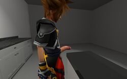 3d kingdom_hearts kingdom_hearts_2 male male_only penis solo_male sora tagme