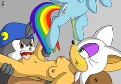 3pac anthro bat breasts color crossover cunnilingus female feral friendship_is_magic fur furry interspecies klonoa klonoa_(series) male multiple_males my_little_pony nipples nude oral peeing peeing_in_mouth peeing_on_another peeing_on_face pegasus pony rainbow_dash_(mlp) rouge_the_bat sonic_(series) urinating urinating_female urination urine urine_in_mouth urine_on_face urine_stream what