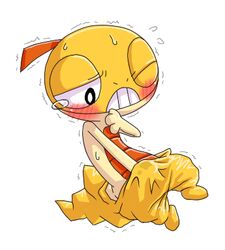 ambiguous_gender blush masturbation nintendo pokemon scraggy solo sweat