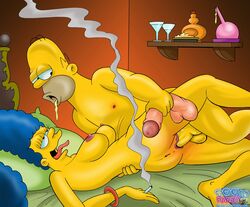 color female homer_simpson human male marge_simpson sex straight the_simpsons toon-party vaginal_penetration