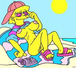 aged_up bottomless breasts day female female_only flat_colors human lisa_simpson nev outdoors solo tagme the_simpsons toony yellow_body yellow_skin