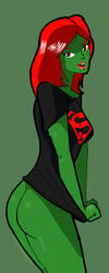 ass bottomless dc earth_16 female female_only green_skin inspector97 megan_morse miss_martian red_hair shirt side_view solo standing t-shirt tagme young_justice